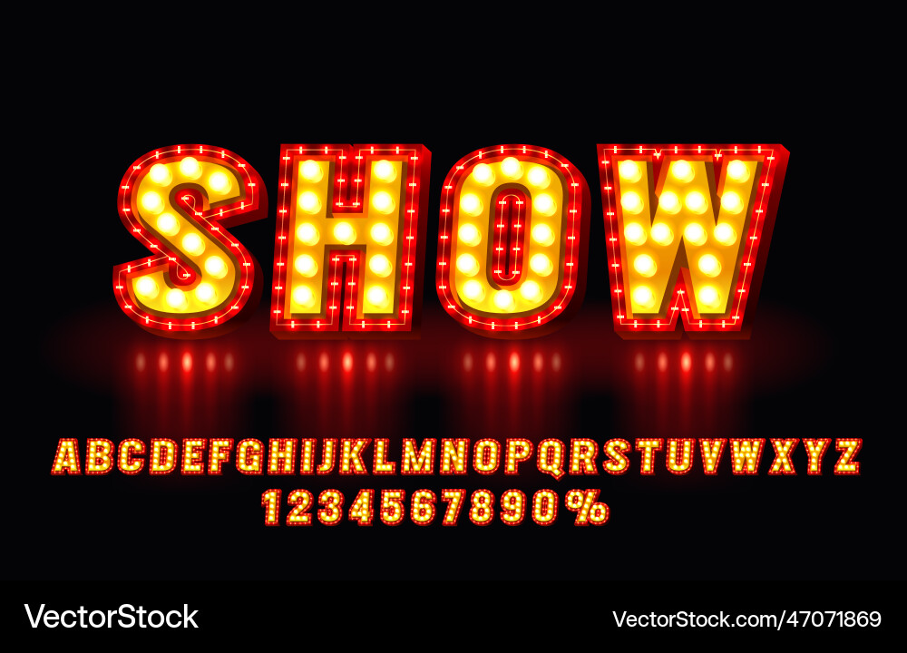 Show font set collection letters and numbers Show font set collection letters and numbers vector image