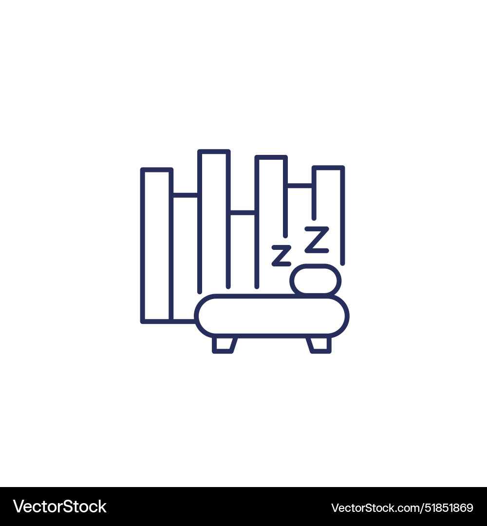 Sleep tracking line icon with a graph Vector Image