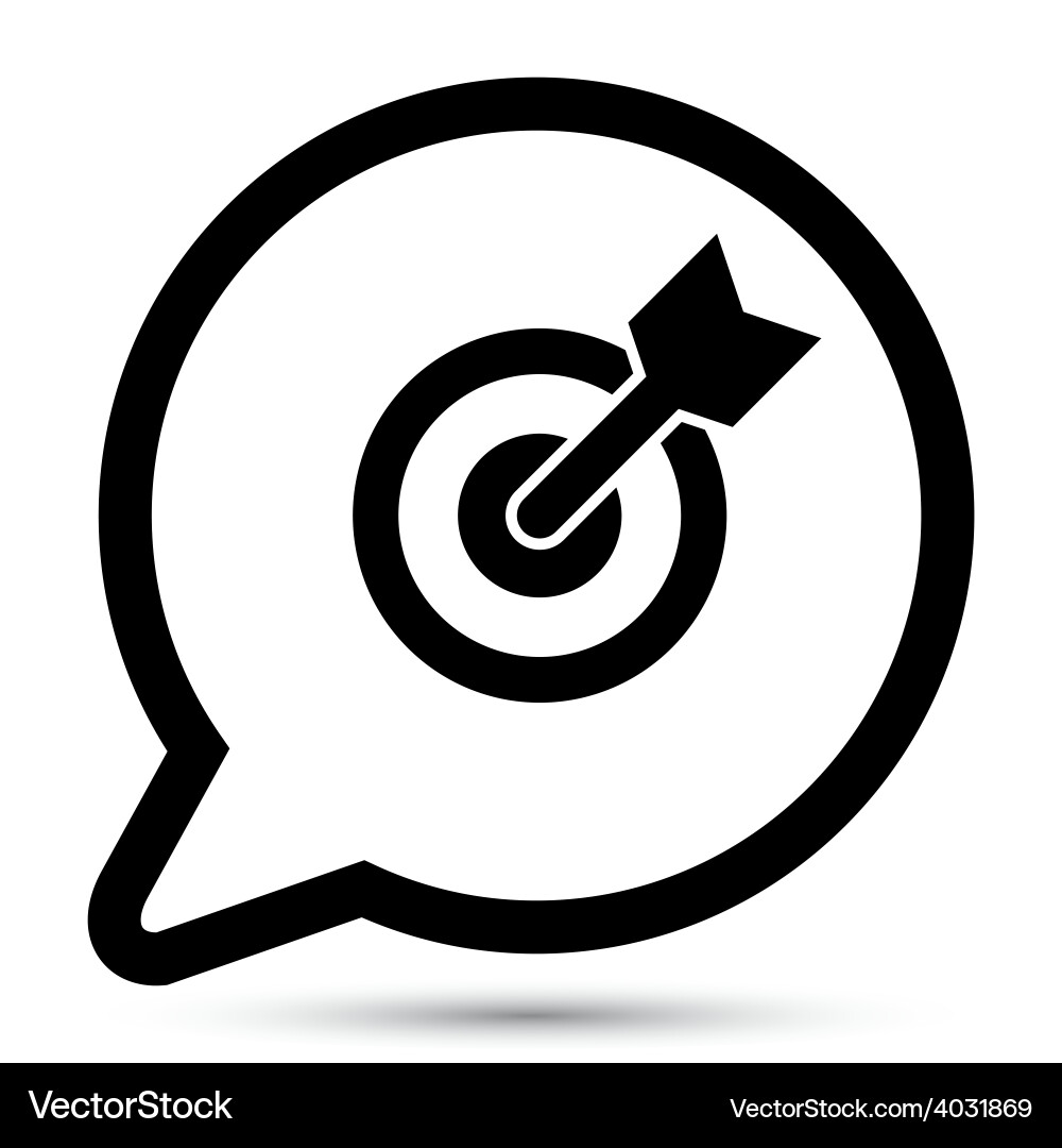 Speech Bubble with Target Icon Vector Image