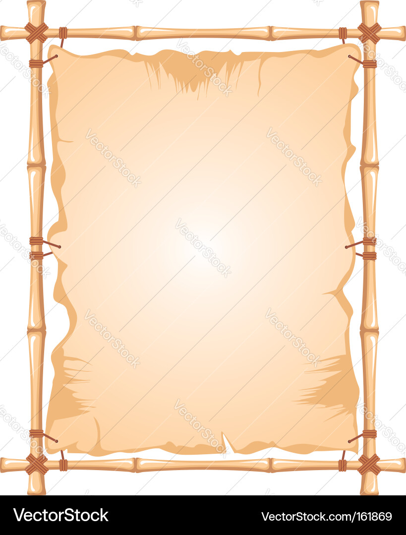 Worn Bamboo Frame with Cloth Sign Vector Image