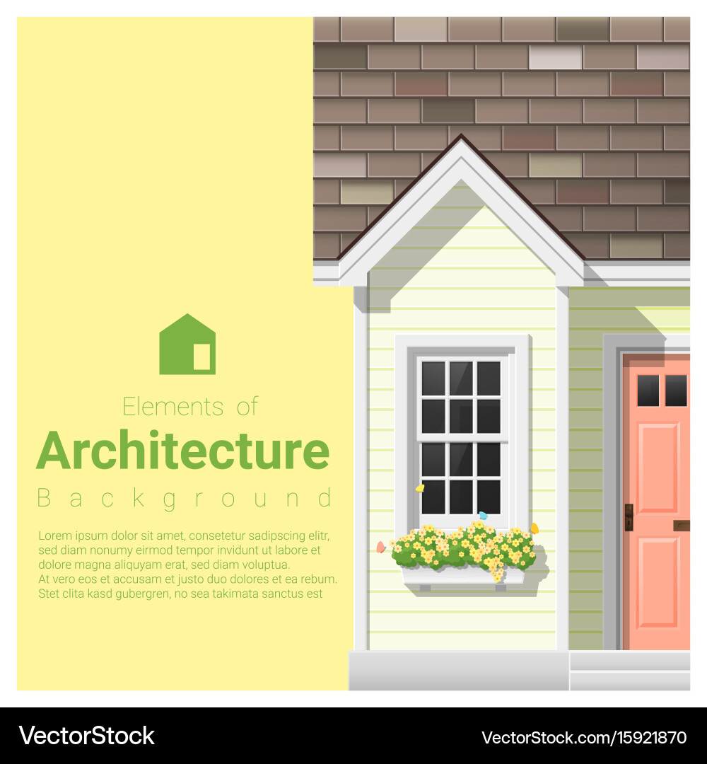 Architecture background with a small house vector image