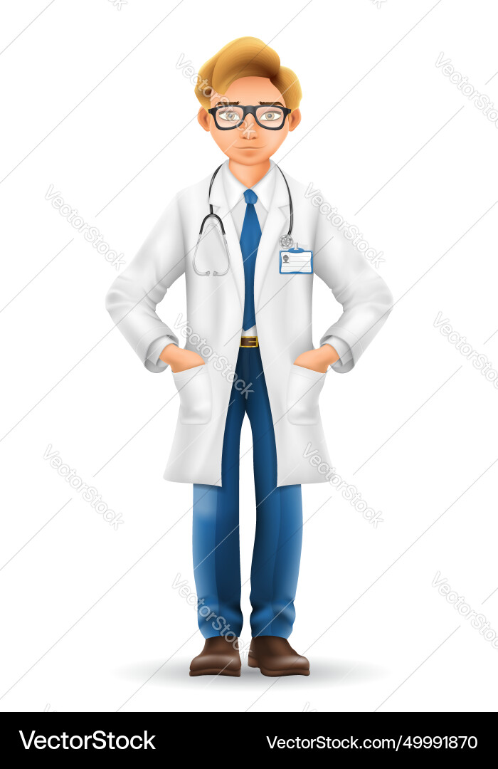 Arzt in einer Robe Uniform Arbeitskleidung Arzt in einer Robe Uniform Arbeitskleidung vektorbild