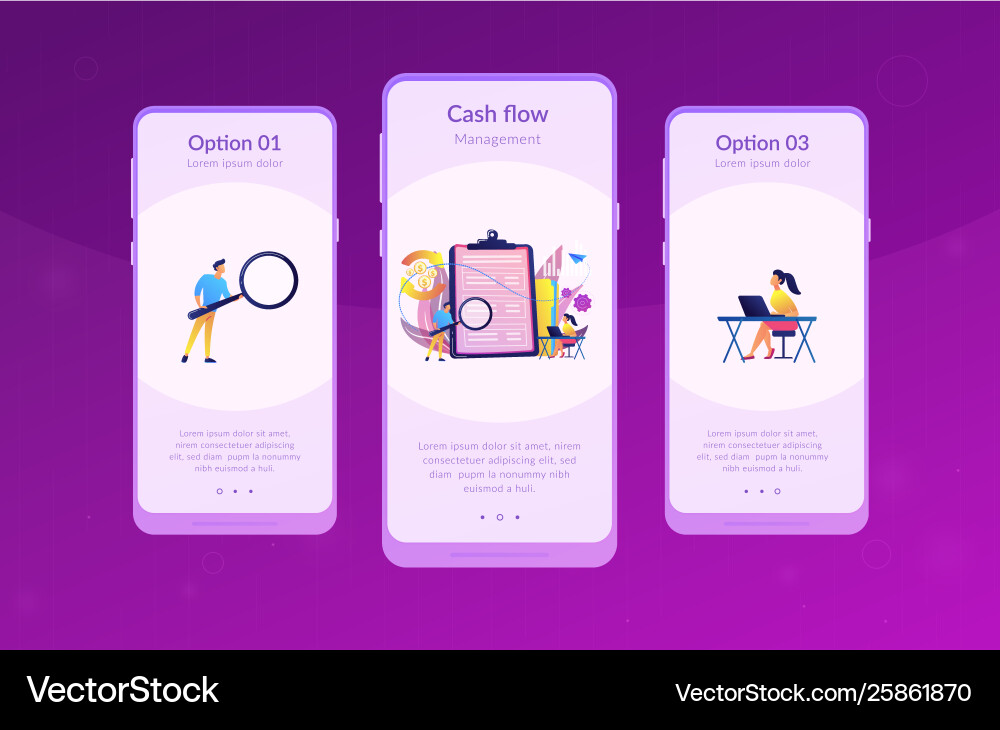 Cash flow statement app interface template Cash flow statement app interface template vector image