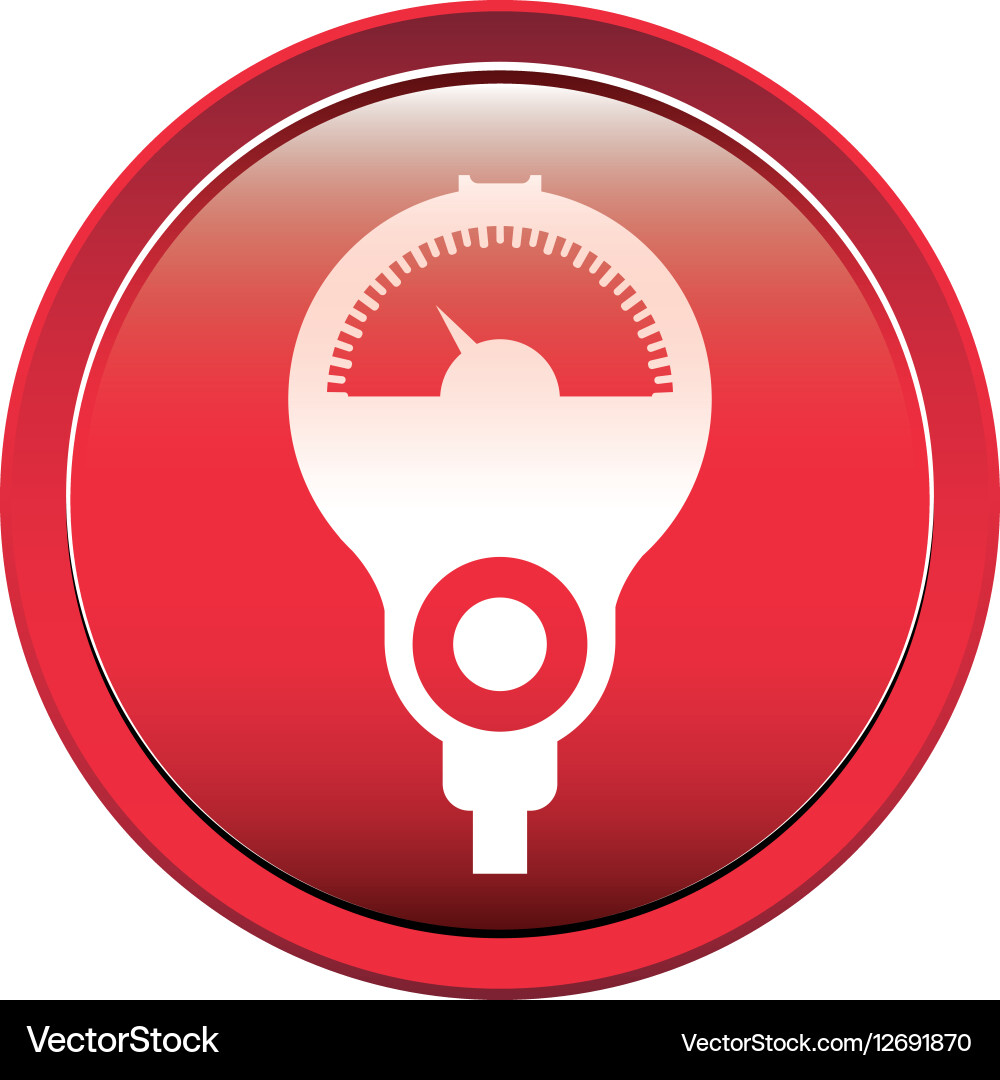 Circular button with parking meter Vector Image