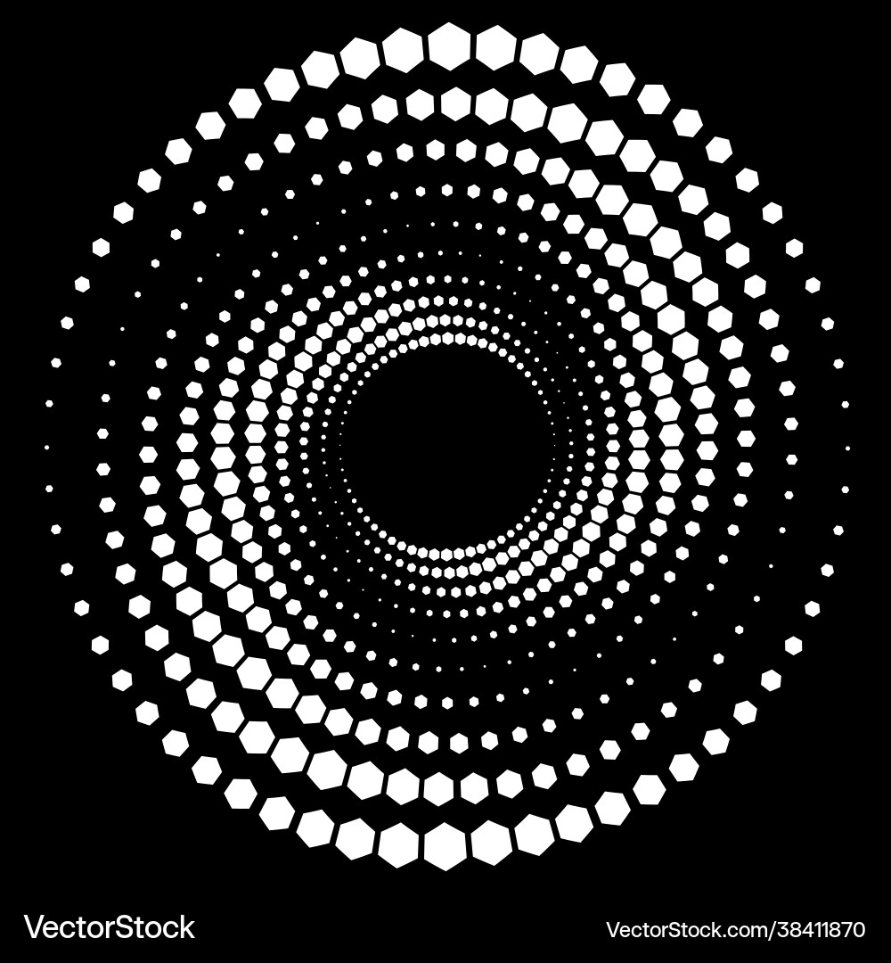 Circular effect with hexagon Vector Image