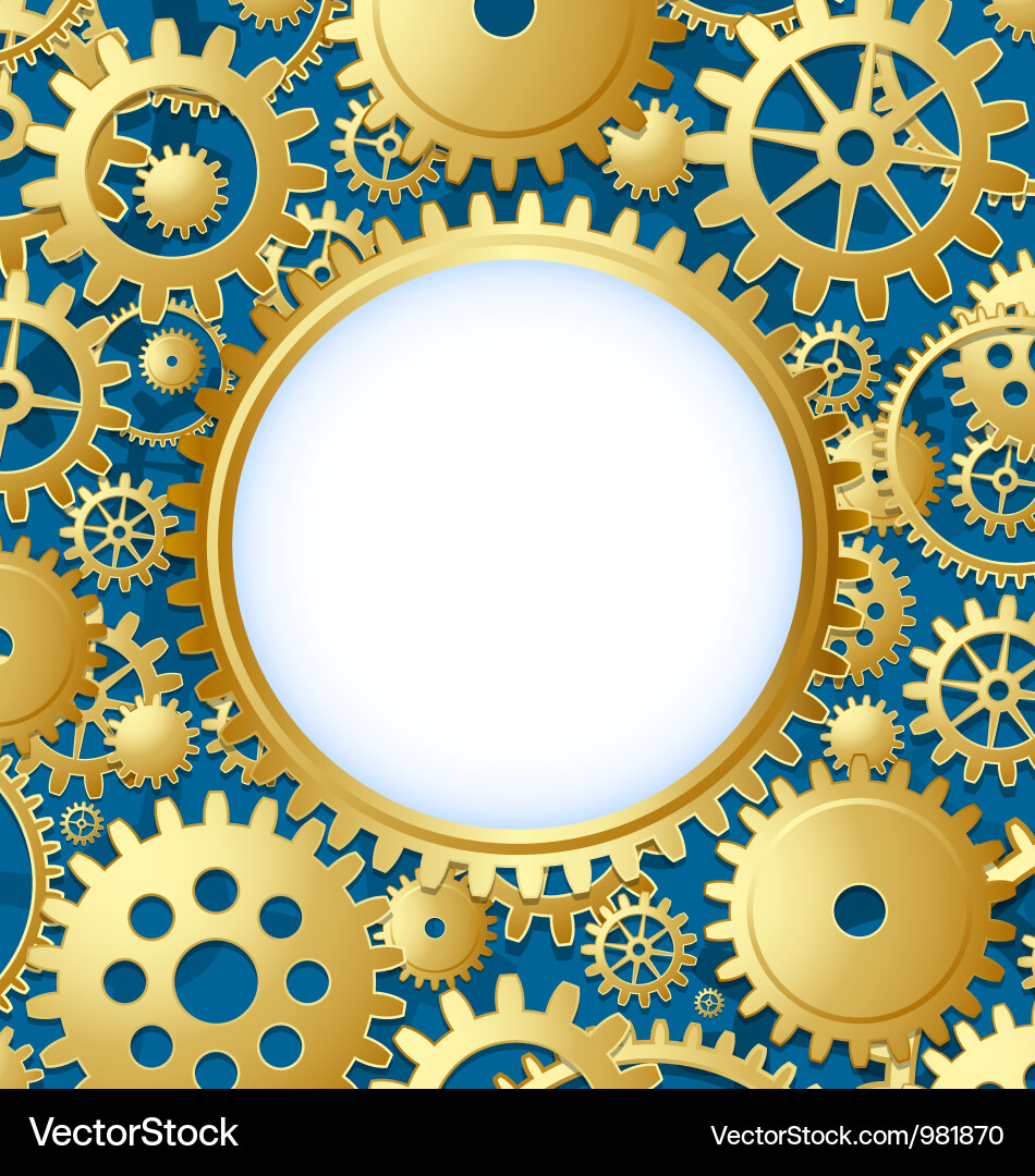 Cogwheel Gear Mechanism Template Vector Image