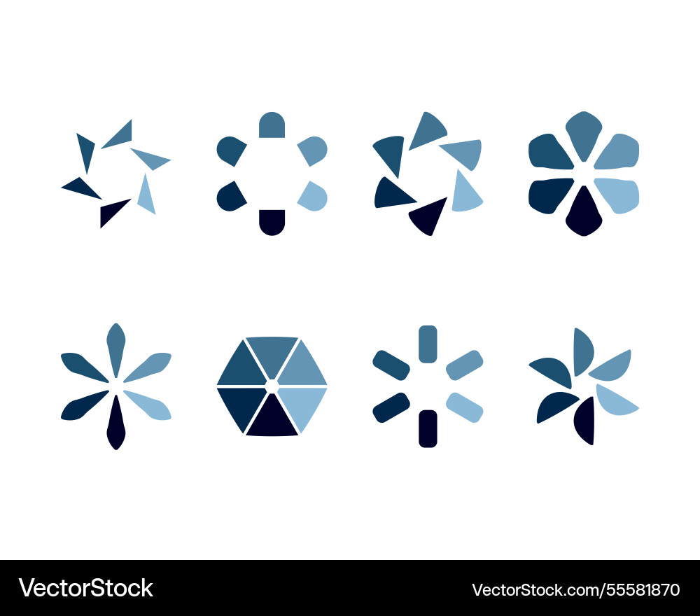 Collection loading bar status icon set of loaded Collection loading bar status icon set of loaded vector image