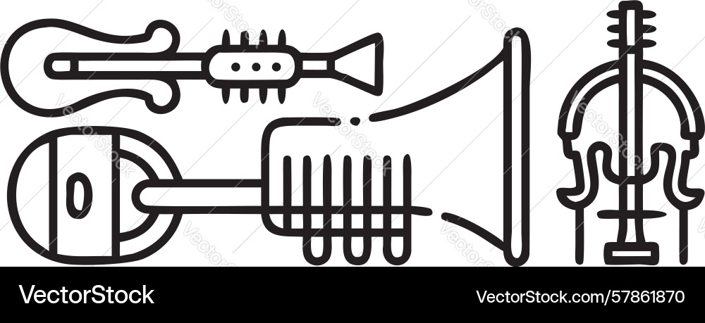 Collection of orchestral brass and string Vector Image
