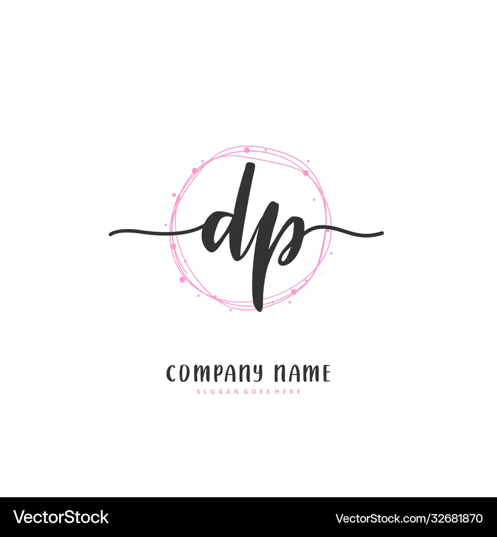 D p dp initial handwriting and signature logo Vector Image