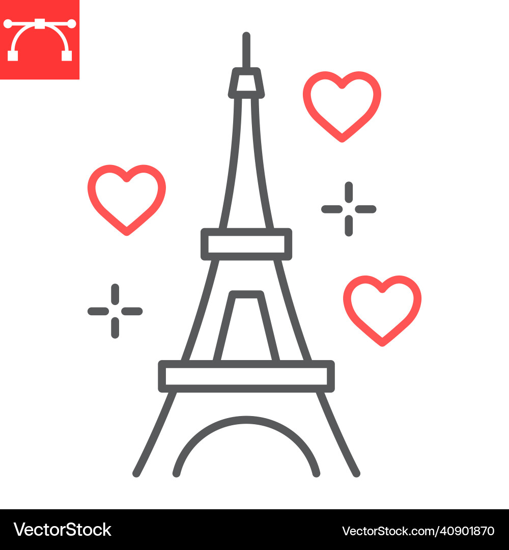 Eiffel tower line icon Vector Image