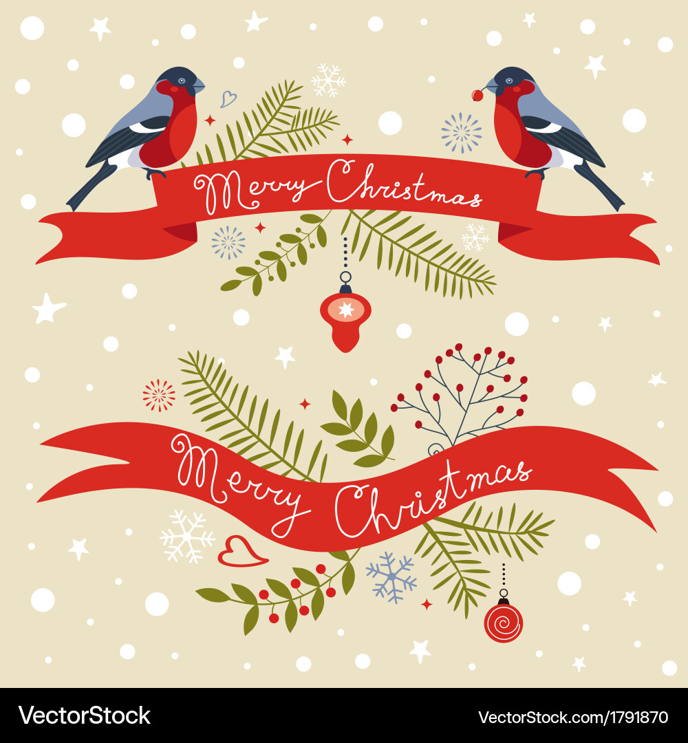 Festive Christmas Banners Vector Image
