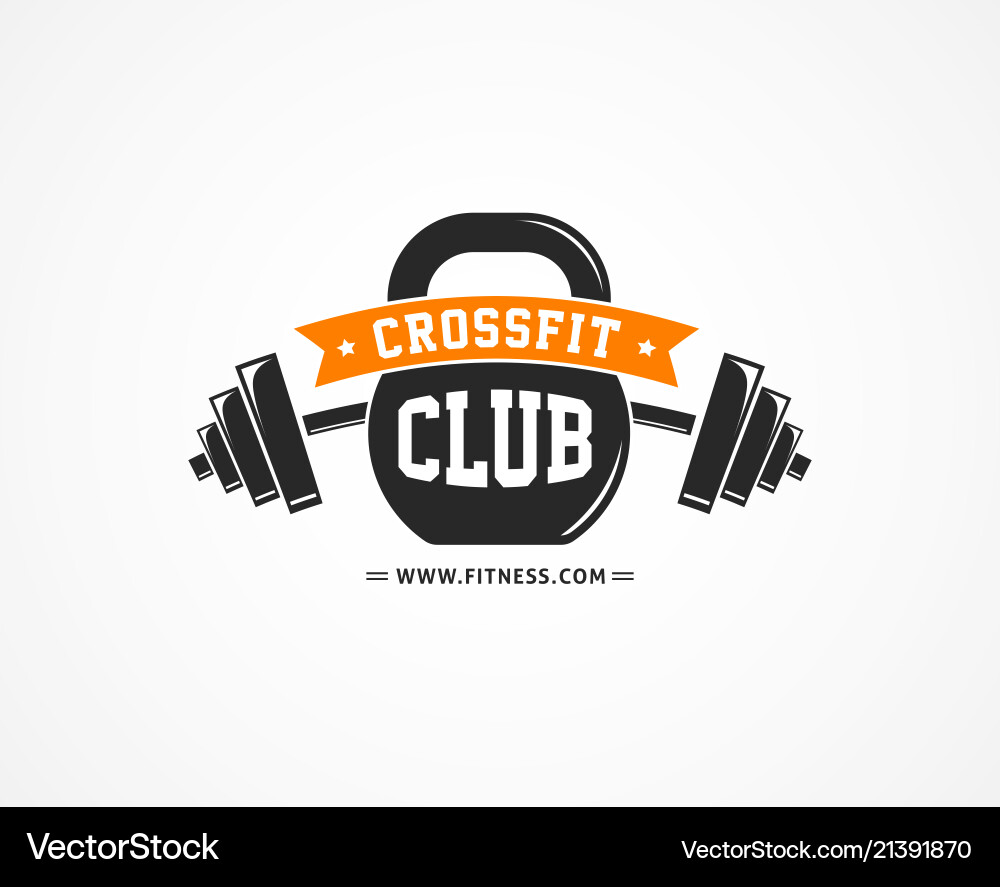 Fitness crossfit gym emblems label badge logo Fitness crossfit gym emblems label badge logo vector image