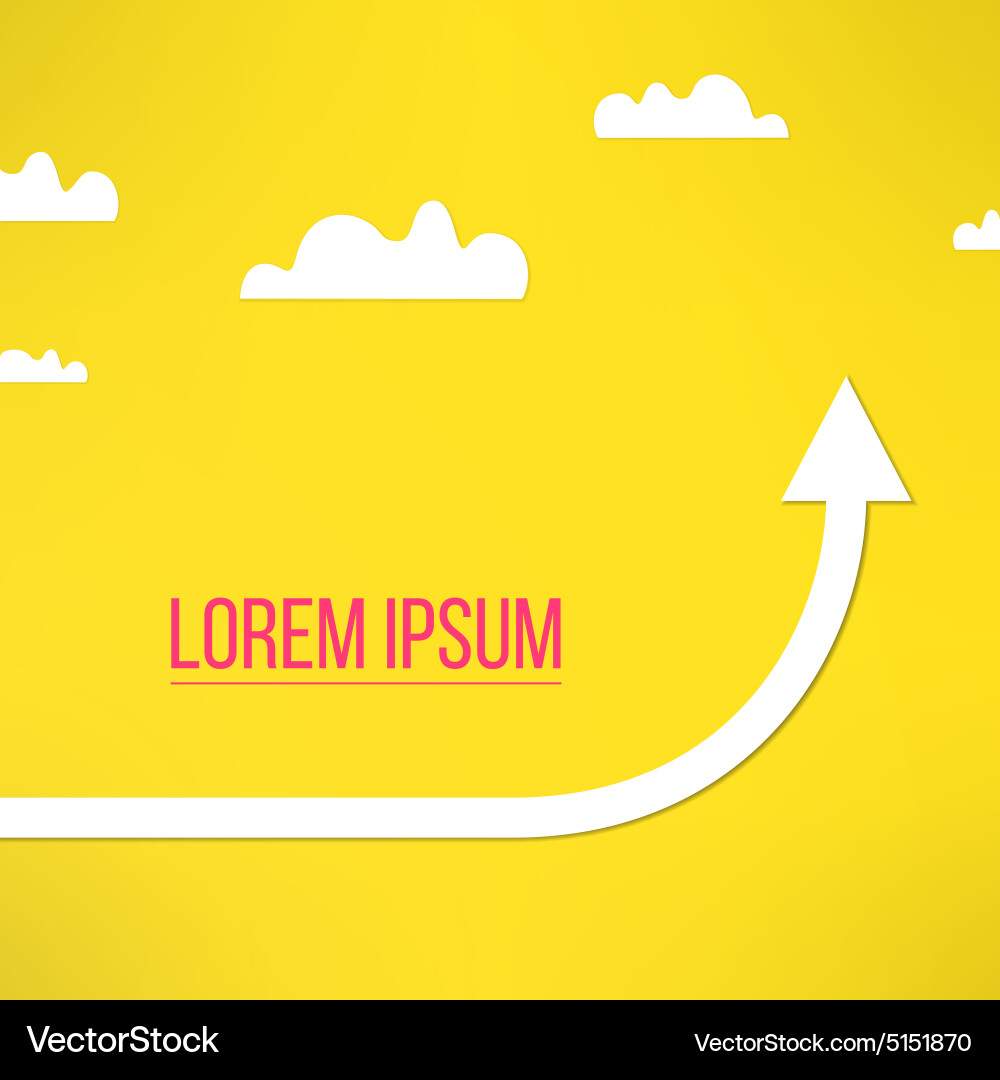 Graph with clouds background showing growth vector image