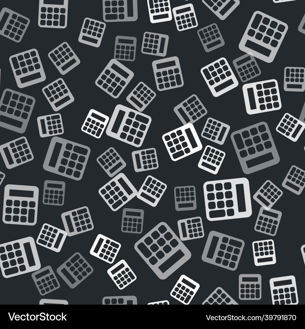 Grey calculator icon isolated seamless pattern Grey calculator icon isolated seamless pattern vector image