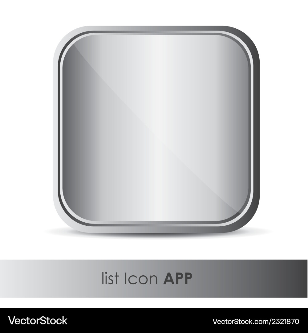 Icon for application with metal texture Vector Image
