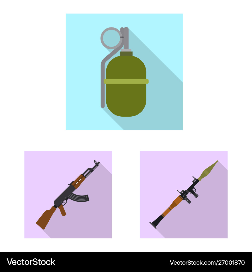 Isolated object weapon and gun symbol set Isolated object weapon and gun symbol set vector image