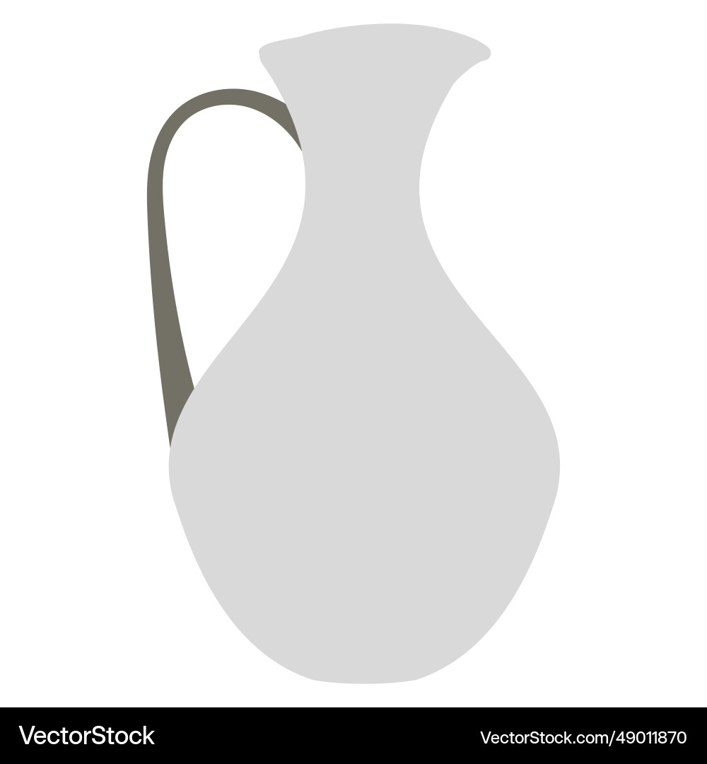 Jug with a simple color shape in flat style Vector Image