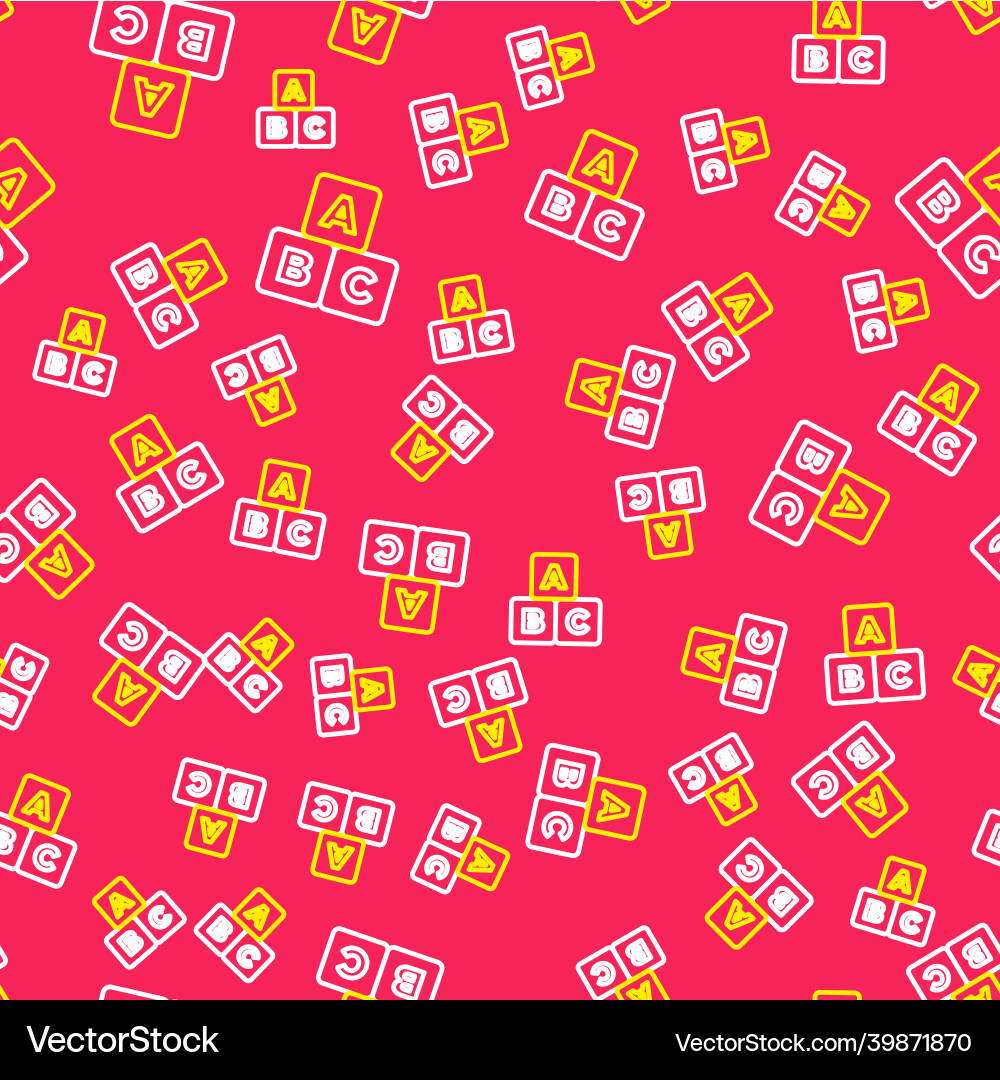 Line abc blocks icon isolated seamless pattern Line abc blocks icon isolated seamless pattern vector image