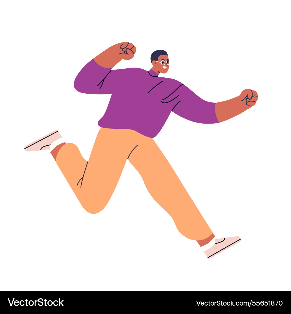 Man running fast rushing forward with ambition Man running fast rushing forward with ambition vector image