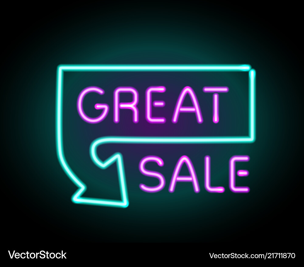 Neon glowing arrow pointer Neon glowing arrow pointer vector image