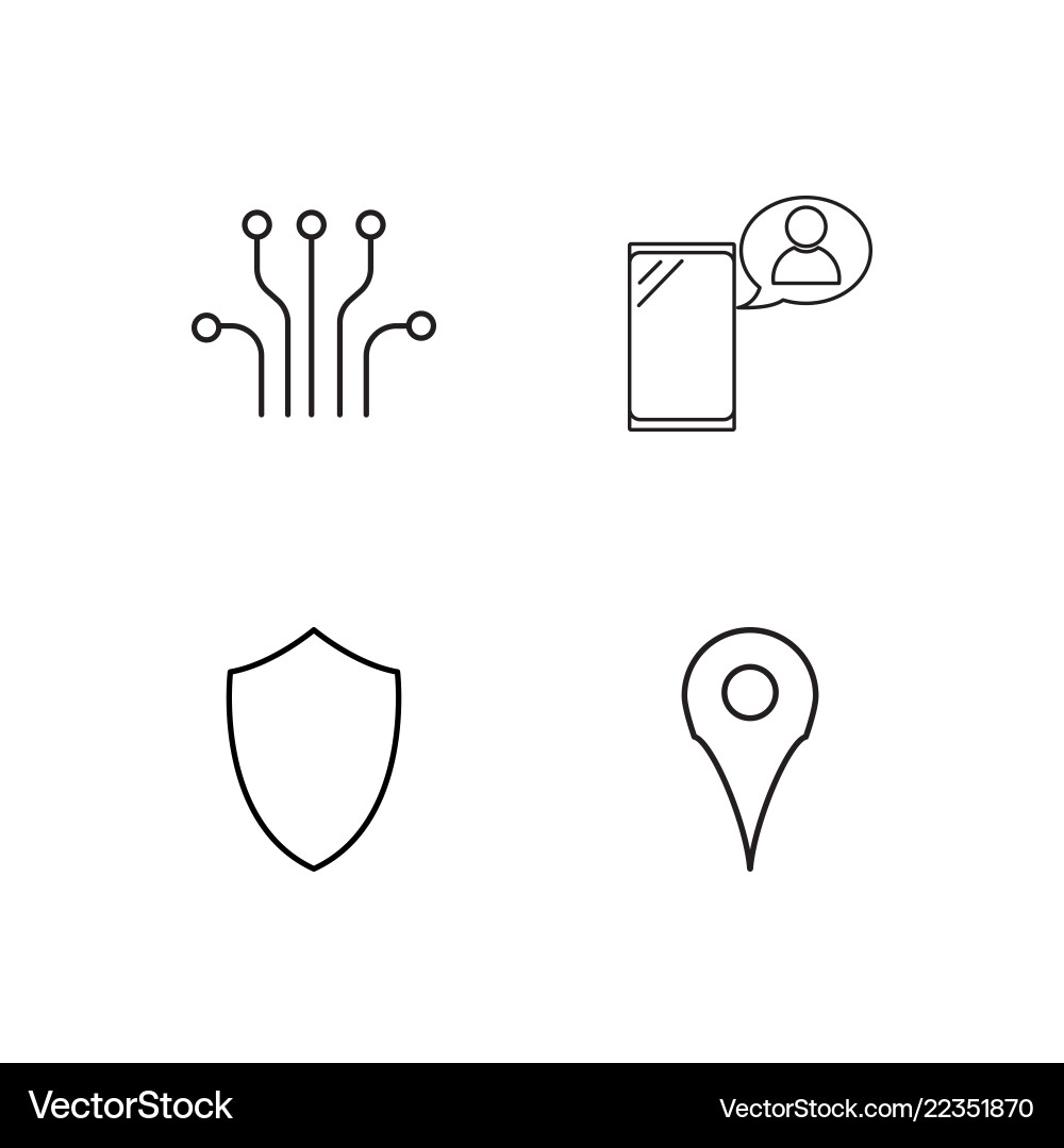Outlined Web Icons - Location & Data vector image