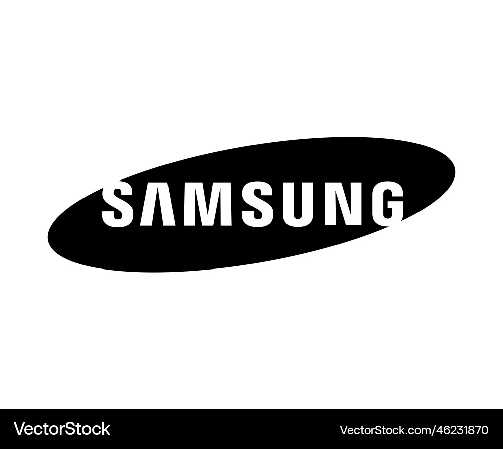 Samsung brand logo phone symbol black design Samsung brand logo phone symbol black design vector image