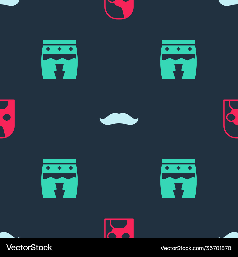Set mexican wrestler mustache and huehuetl Set mexican wrestler mustache and huehuetl vector image