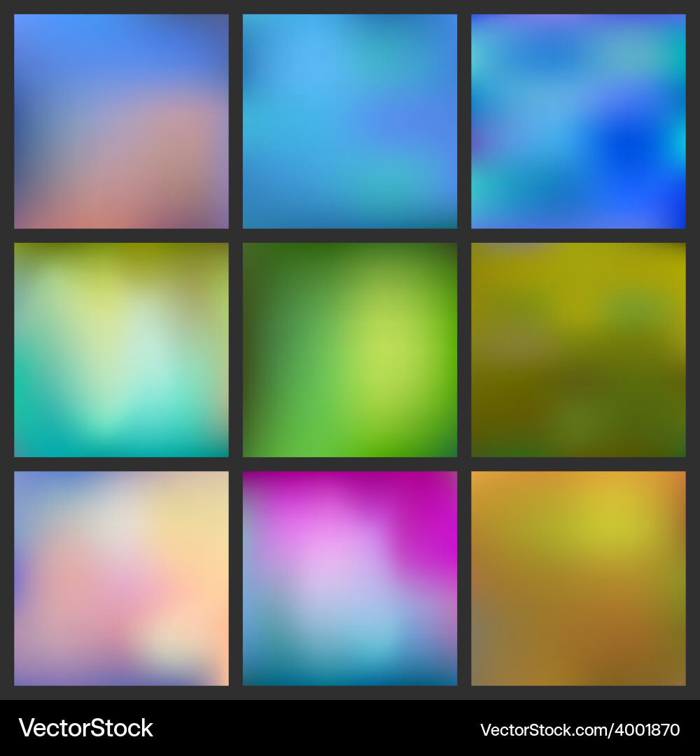 Set of abstract colorful blurred background can vector image