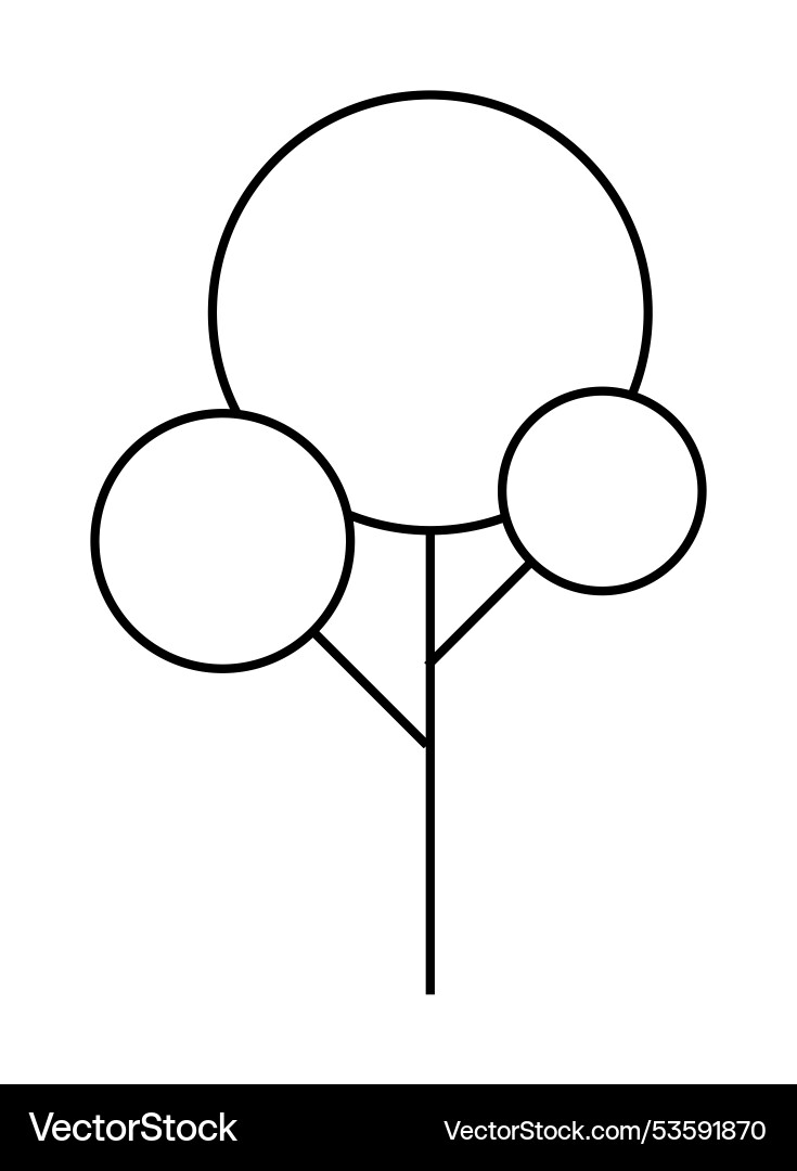 Simple line drawing of three circles resembling Simple line drawing of three circles resembling vector image