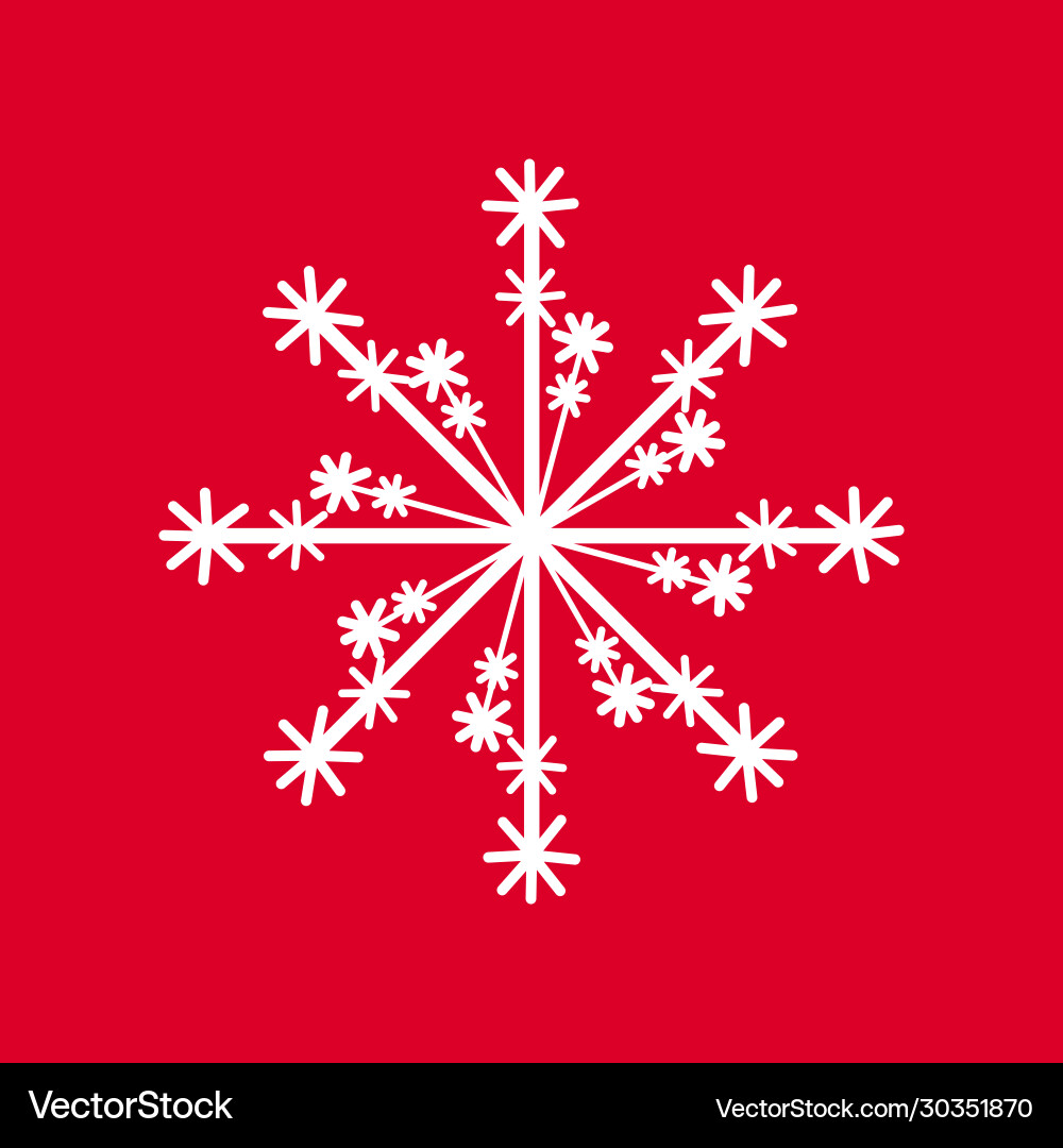 Snowflake isolated icon and sign design on red Snowflake isolated icon and sign design on red vector image