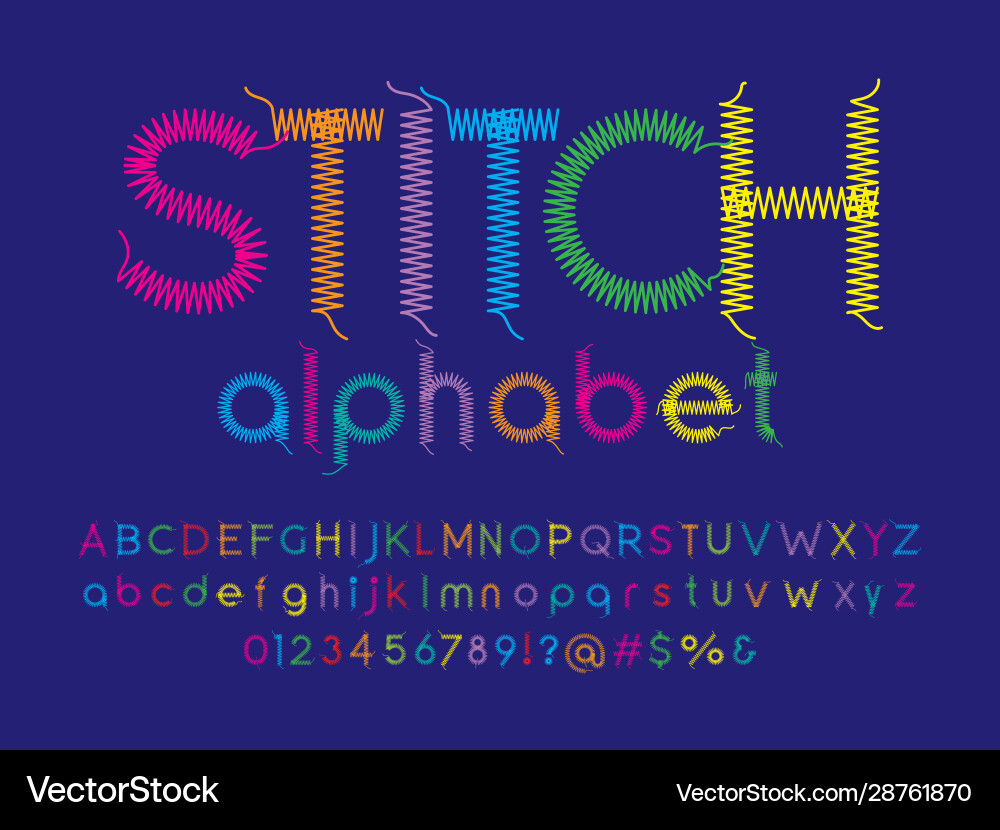 Thread font Royalty Free Vector Image - VectorStock