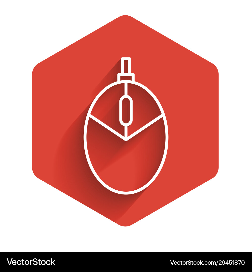 White line computer mouse gaming icon isolated White line computer mouse gaming icon isolated vector image