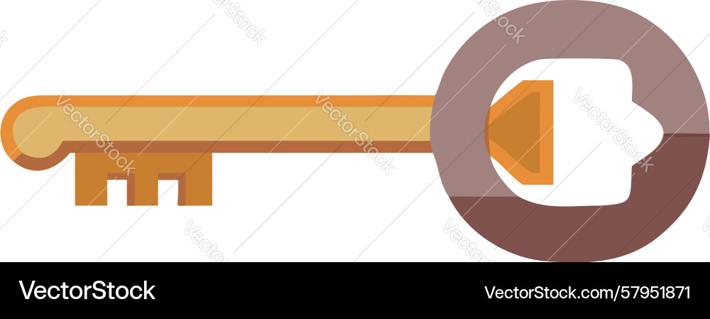 Abstract Key with Lock Bow Vector Image