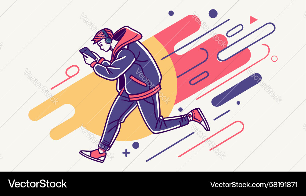 Abstract Runner Speed Motion Vector Image
