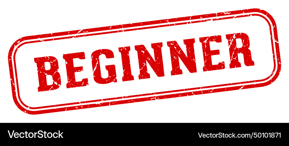 Beginner stamp rectangular Vector Image