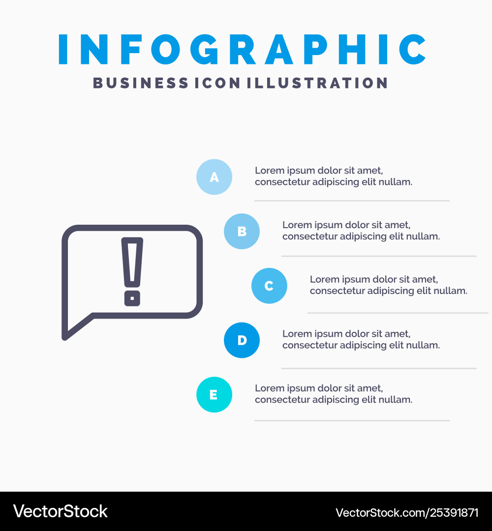 Chat error basic ui line icon with 5 steps Vector Image