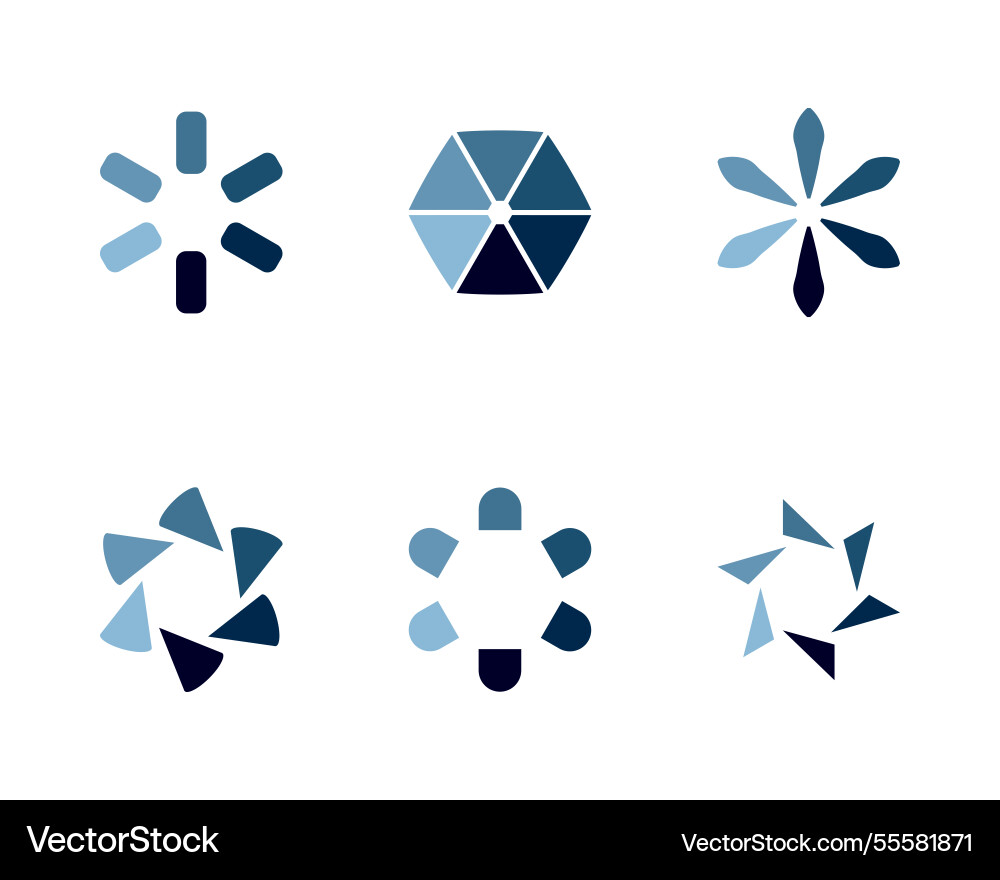 Collection loading bar status icon set of loaded Vector Image