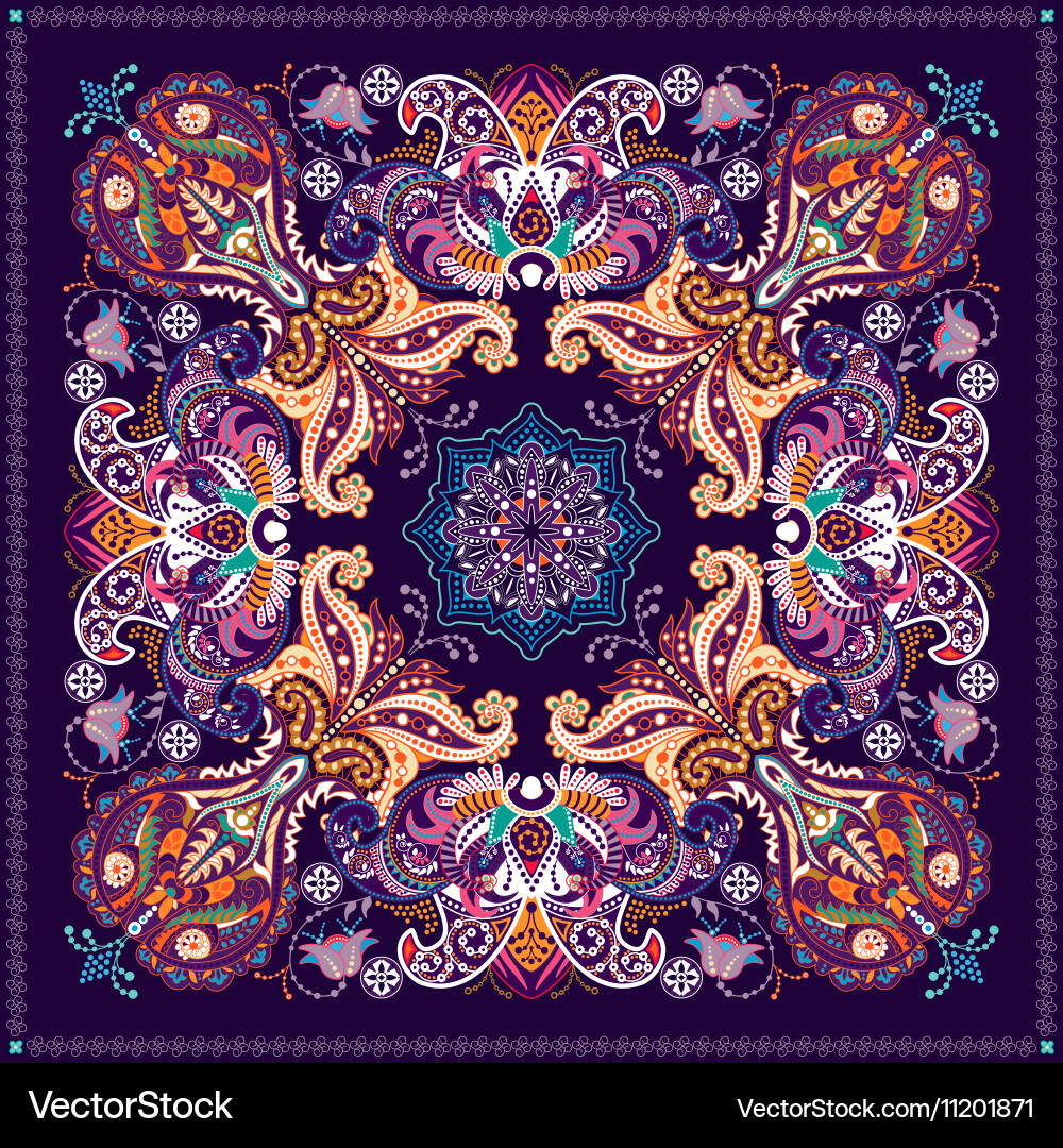 Colorful Paisley Textile vector image