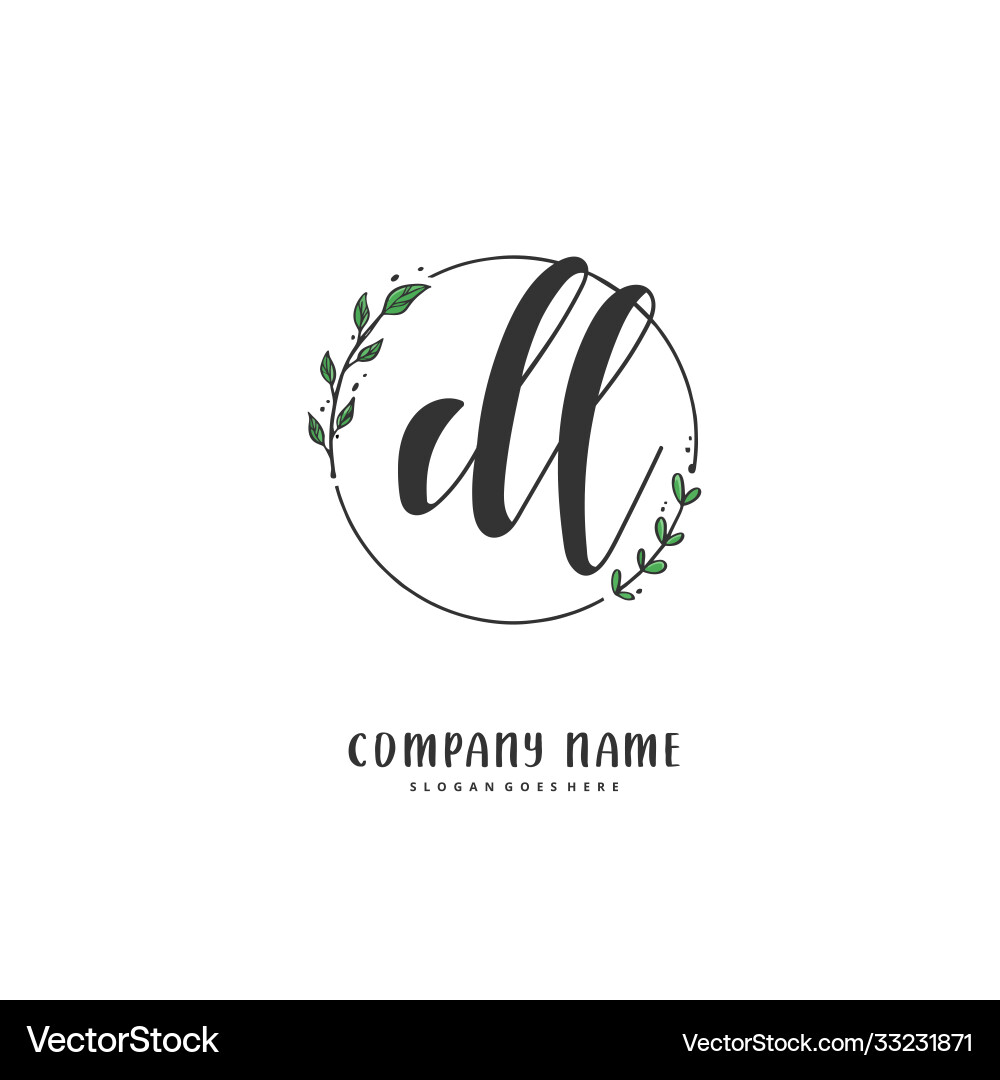 D l dl initial handwriting and signature logo Vector Image