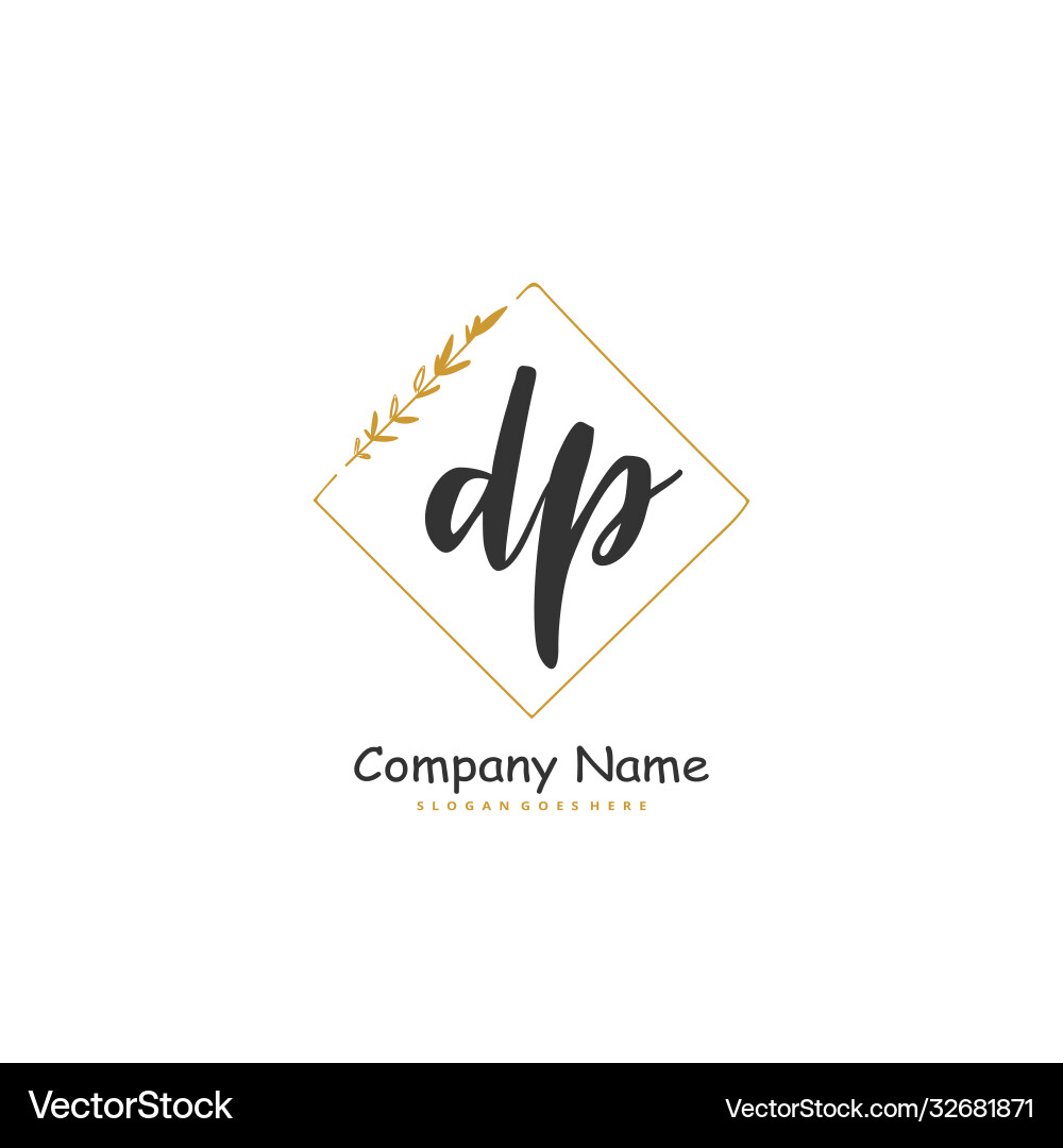 D p dp initial handwriting and signature logo Vector Image