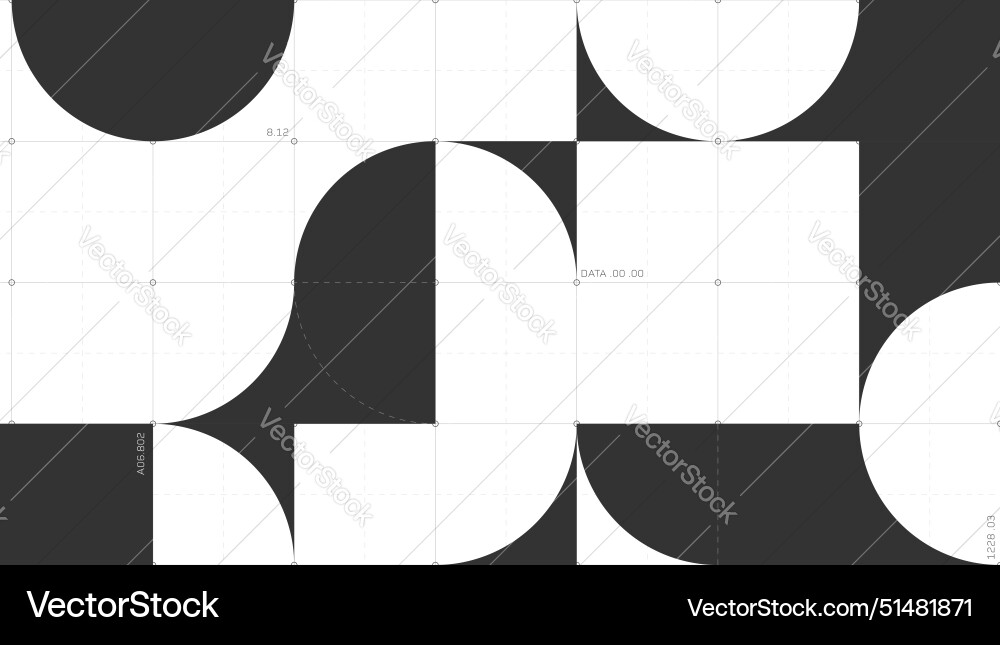 Data visualization monochrome shapes with curved Data visualization monochrome shapes with curved vector image