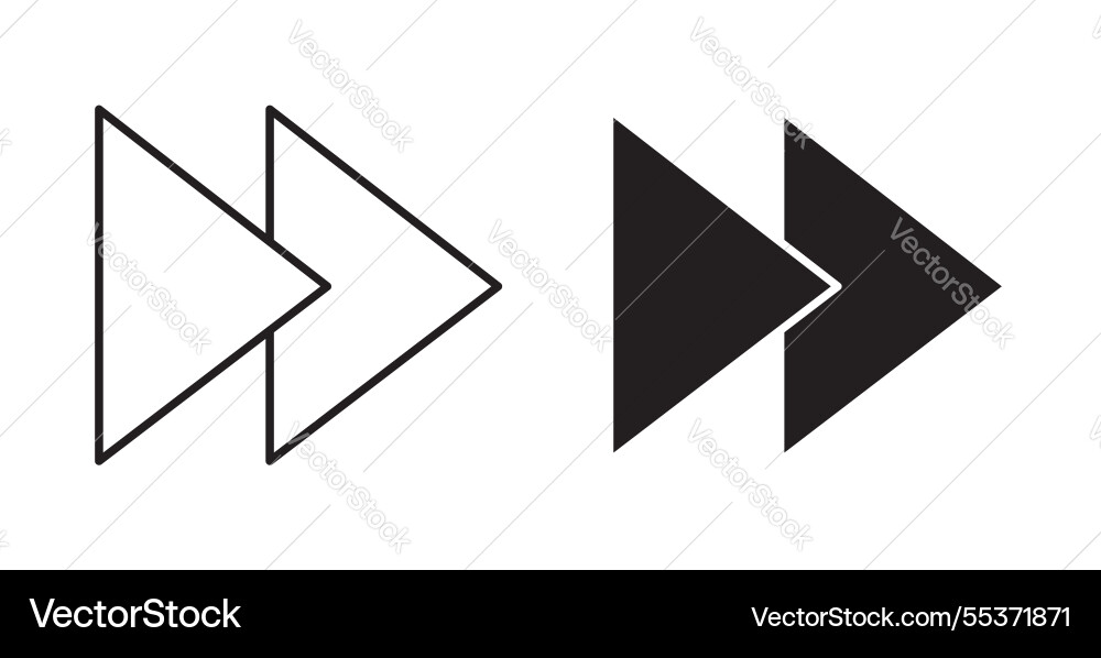 Forward icon set in thin line for web vector image