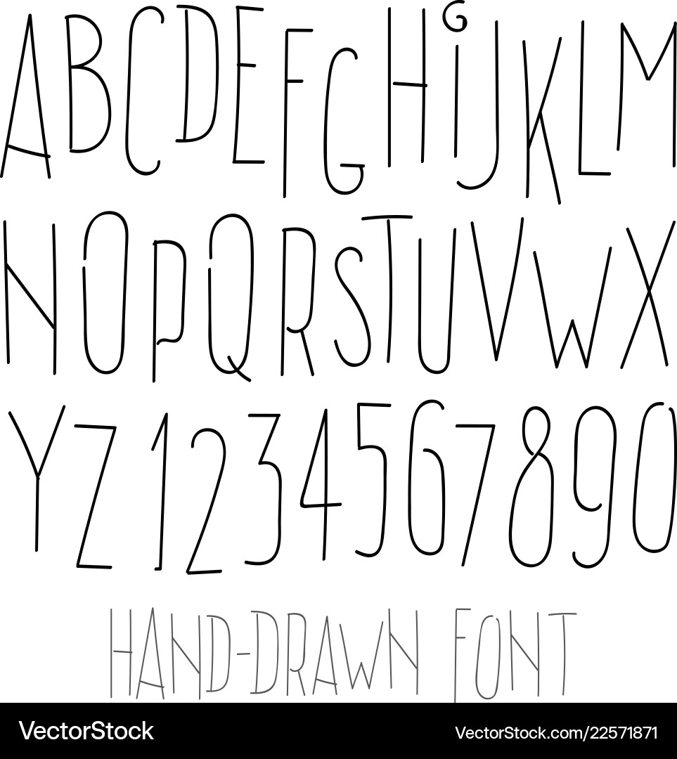 Isolated Hand-Drawn Letter Set Vector Image