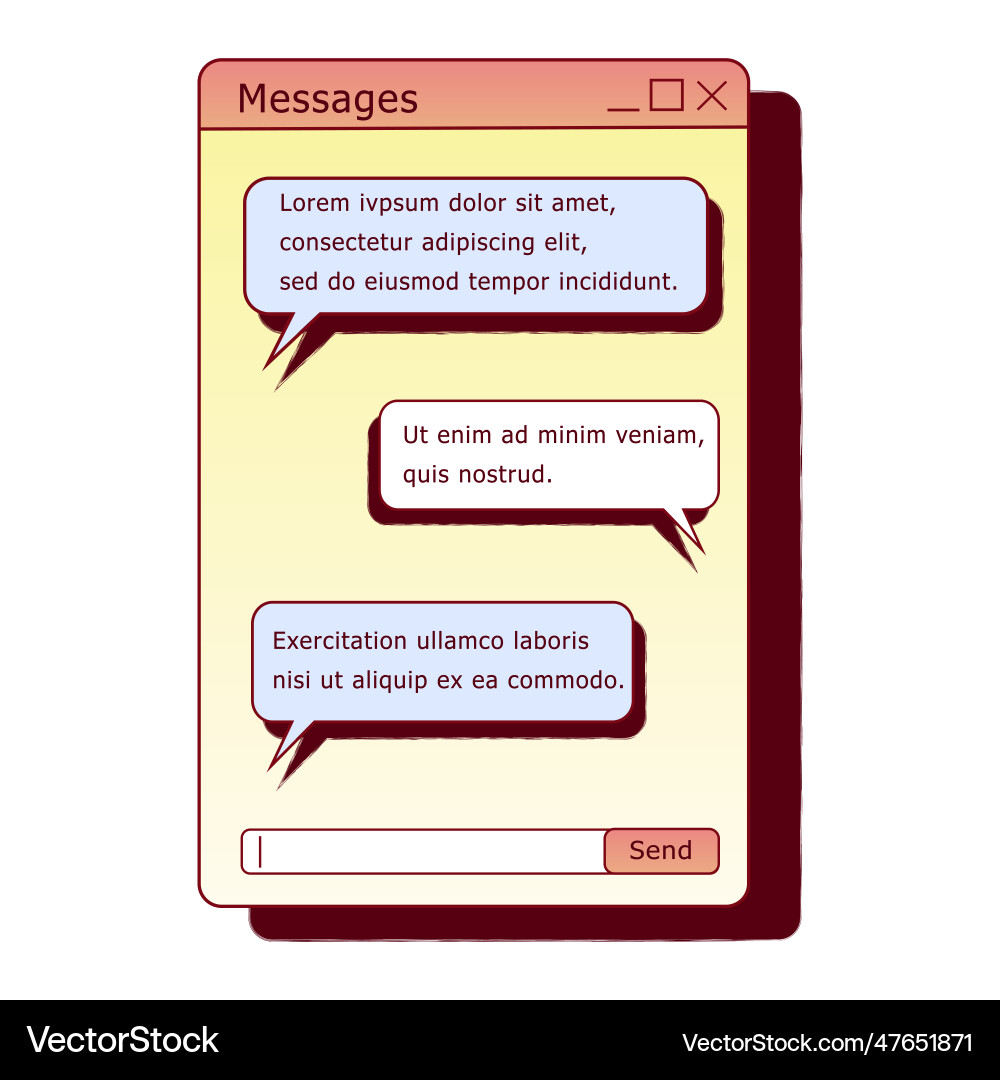 Message box retro pc user interface aestetic vector image