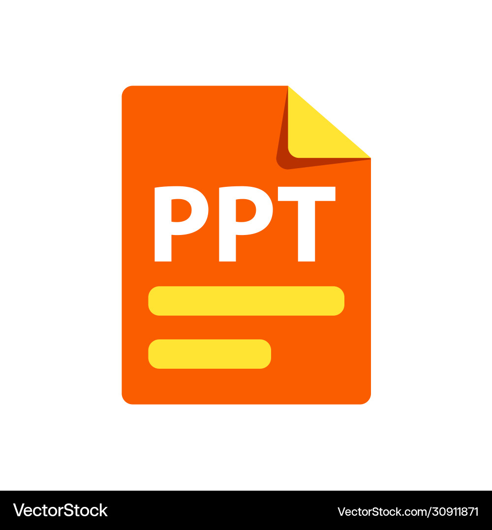 Orange icon ppt file format extensions vector image