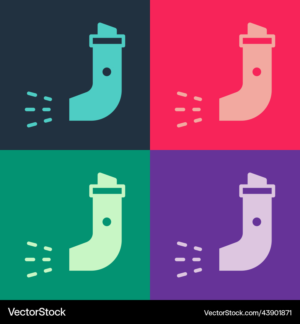 Pop art inhaler icon isolated on color background Pop art inhaler icon isolated on color background vector image