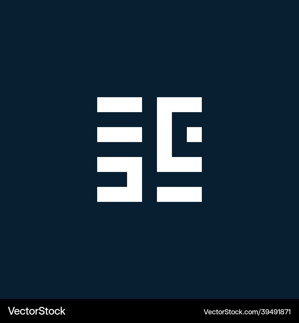 Sc initial monogram logo with geometric style vector image