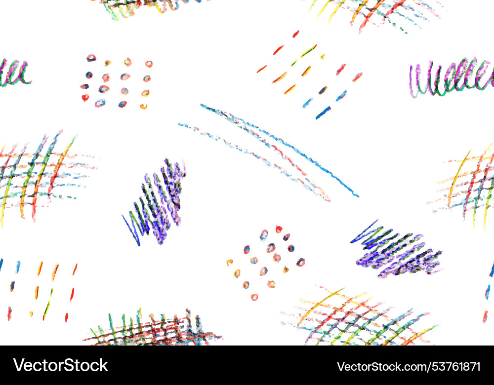 Seamless pattern of colorful naive playful shapes Vector Image
