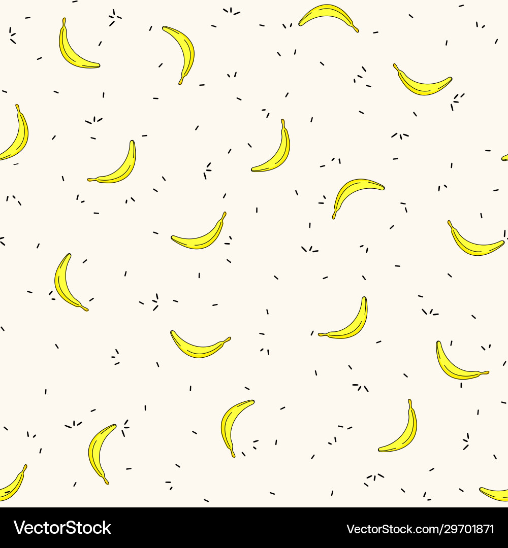 Seamless pattern with bananas and small Seamless pattern with bananas and small vector image