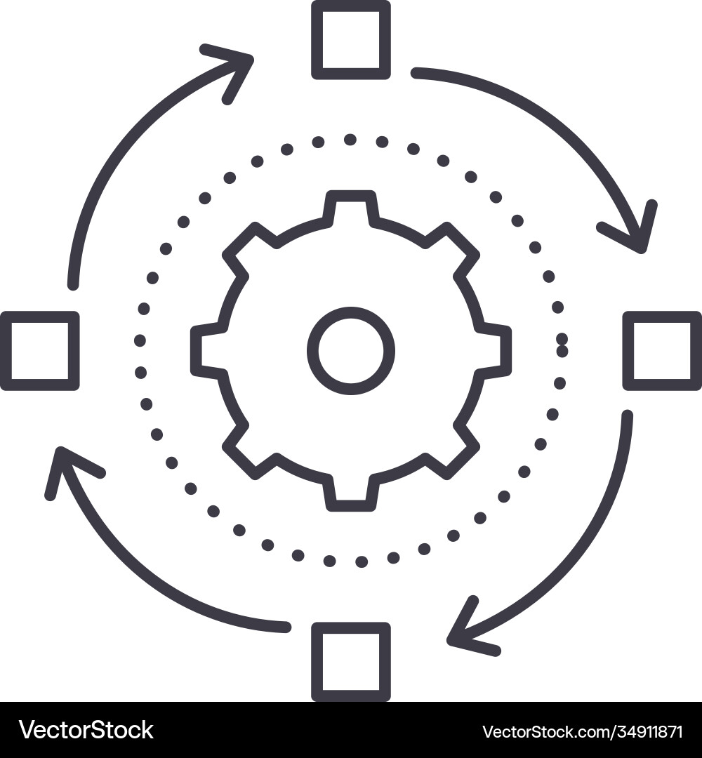 Workflow planning icon linear isolated Workflow planning icon linear isolated Vector Image